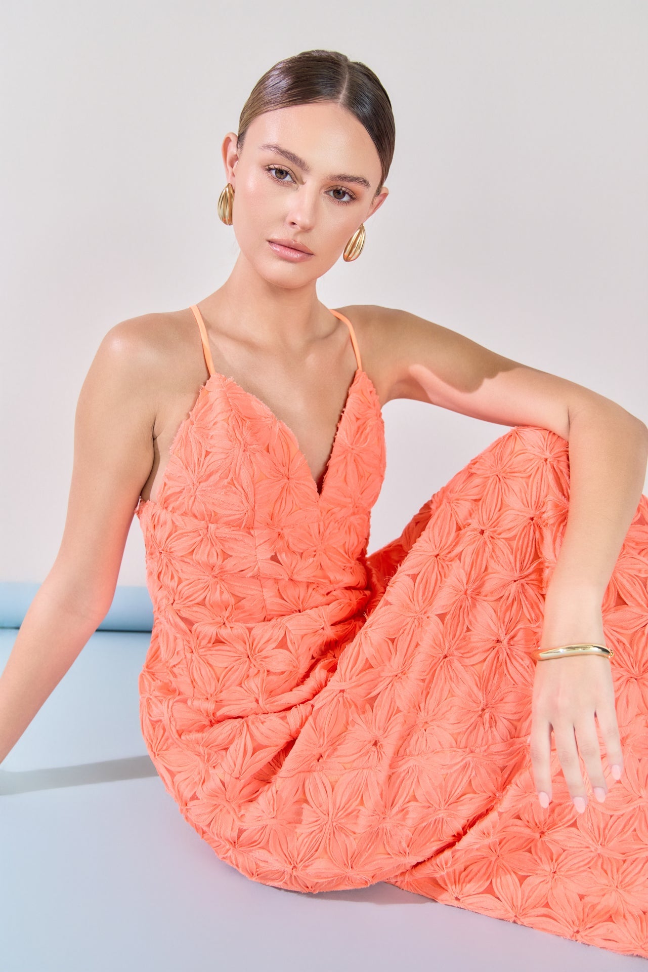 ENDLESS ROSE - Spaghetti Strap Lace Midi Dress - DRESSES available at Objectrare