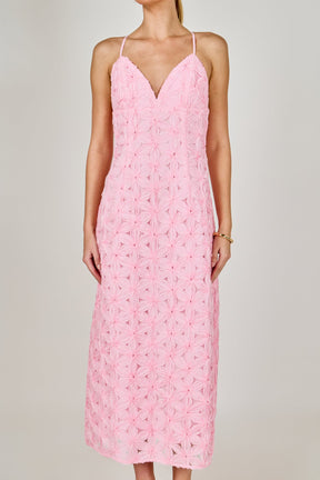 ENDLESS ROSE - Lace Spaghetti Strap Midi Dress - DRESSES available at Objectrare