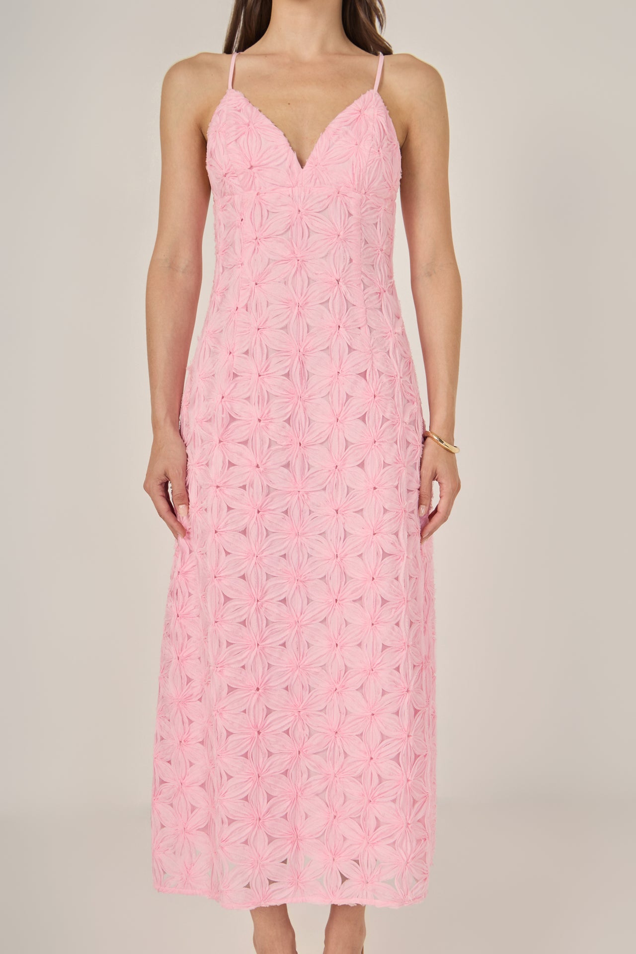 Spaghetti Strap Lace Midi Dress