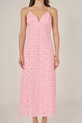 Spaghetti Strap Lace Midi Dress