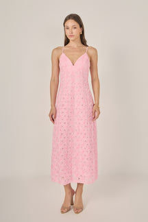 Spaghetti Strap Lace Midi Dress