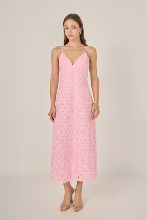 Spaghetti Strap Lace Midi Dress