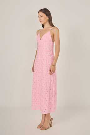 Spaghetti Strap Lace Midi Dress