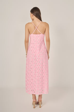 Spaghetti Strap Lace Midi Dress