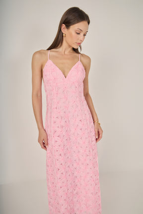 Spaghetti Strap Lace Midi Dress