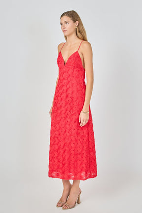 ENDLESS ROSE - Spaghetti Strap Lace Midi Dress - DRESSES available at Objectrare