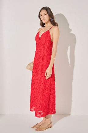 ENDLESS ROSE - Spaghetti Strap Lace Midi Dress - DRESSES available at Objectrare