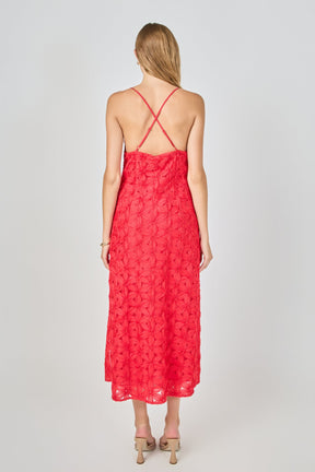 ENDLESS ROSE - Spaghetti Strap Lace Midi Dress - DRESSES available at Objectrare