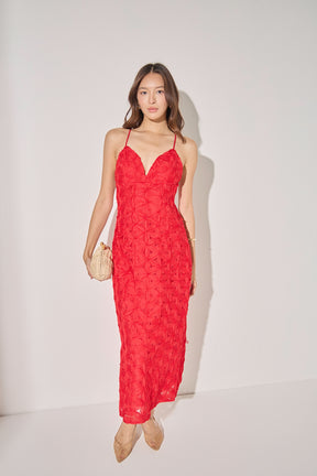 Spaghetti Strap Lace Midi Dress