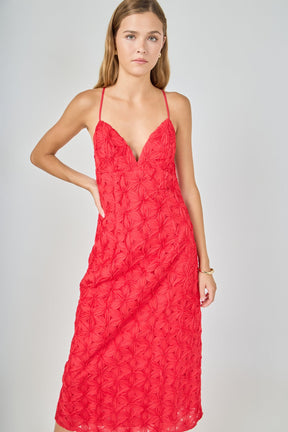 ENDLESS ROSE - Spaghetti Strap Lace Midi Dress - DRESSES available at Objectrare