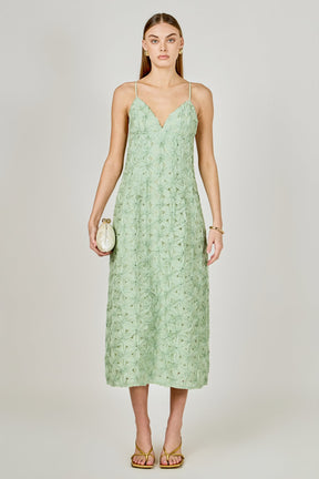 ENDLESS ROSE - Lace Spaghetti Strap Midi Dress - DRESSES available at Objectrare