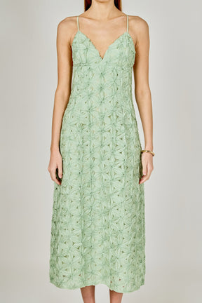 ENDLESS ROSE - Lace Spaghetti Strap Midi Dress - DRESSES available at Objectrare