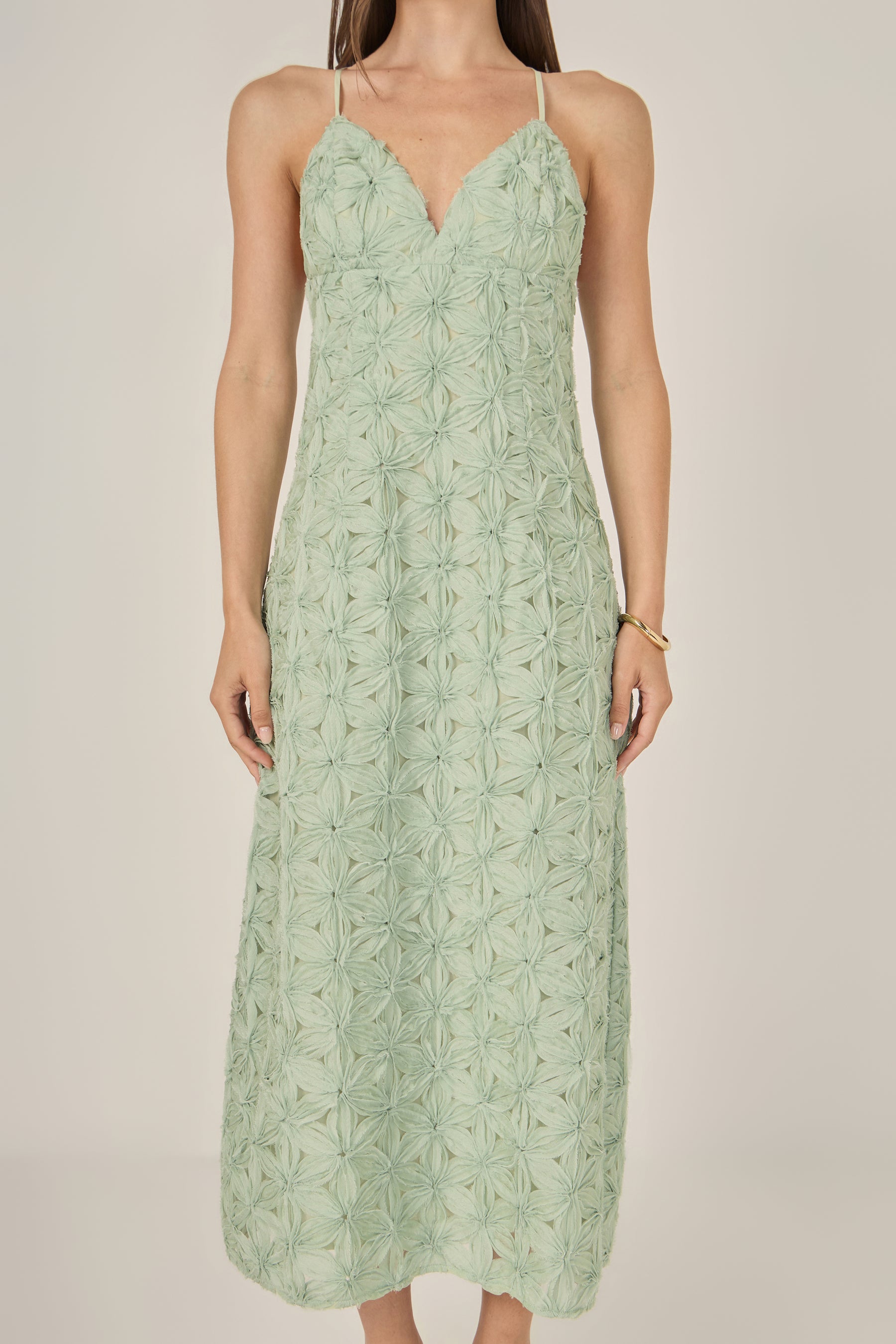 ENDLESS ROSE - Spaghetti Strap Lace Midi Dress - DRESSES available at Objectrare