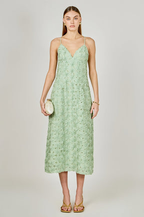 ENDLESS ROSE - Lace Spaghetti Strap Midi Dress - DRESSES available at Objectrare