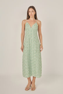 ENDLESS ROSE - Spaghetti Strap Lace Midi Dress - DRESSES available at Objectrare