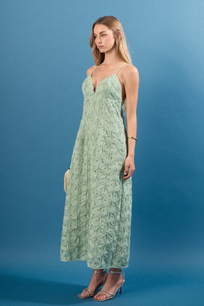 ENDLESS ROSE - Lace Spaghetti Strap Midi Dress - DRESSES available at Objectrare