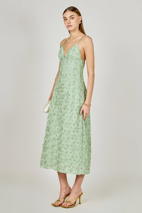 ENDLESS ROSE - Lace Spaghetti Strap Midi Dress - DRESSES available at Objectrare