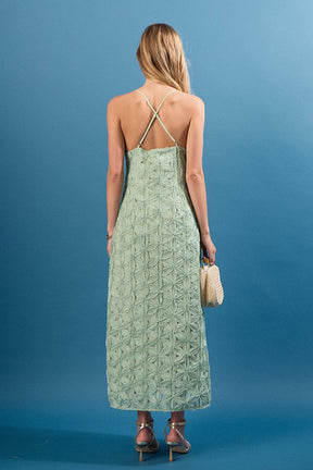 ENDLESS ROSE - Lace Spaghetti Strap Midi Dress - DRESSES available at Objectrare