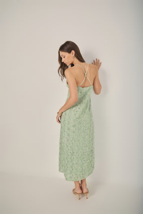 ENDLESS ROSE - Spaghetti Strap Lace Midi Dress - DRESSES available at Objectrare