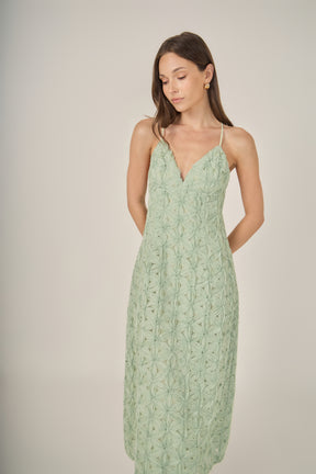 ENDLESS ROSE - Spaghetti Strap Lace Midi Dress - DRESSES available at Objectrare