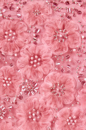 Lace Sequined Strapless Mini Dress