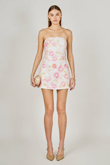 ENDLESS ROSE - Floral Sequin Lace Mini Dress - DRESSES available at Objectrare