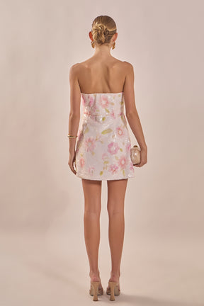 ENDLESS ROSE - Floral Sequined Lace Mini Dress - DRESSES available at Objectrare