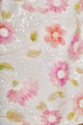 ENDLESS ROSE - Floral Sequined Lace Mini Dress - DRESSES available at Objectrare