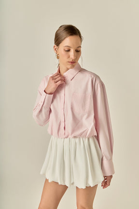 ENGLISH FACTORY - Bubble Hem Long Sleeve Shirt - TOPS available at Objectrare