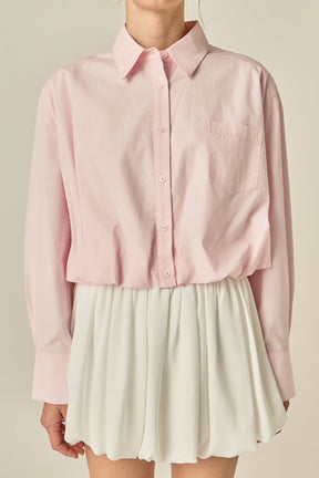 ENGLISH FACTORY - Bubble Hem Long Sleeve Shirt - TOPS available at Objectrare