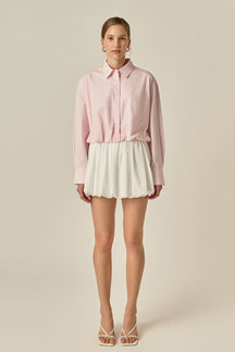 ENGLISH FACTORY - Bubble Hem Long Sleeve Shirt - TOPS available at Objectrare