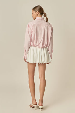 ENGLISH FACTORY - Bubble Hem Long Sleeve Shirt - TOPS available at Objectrare