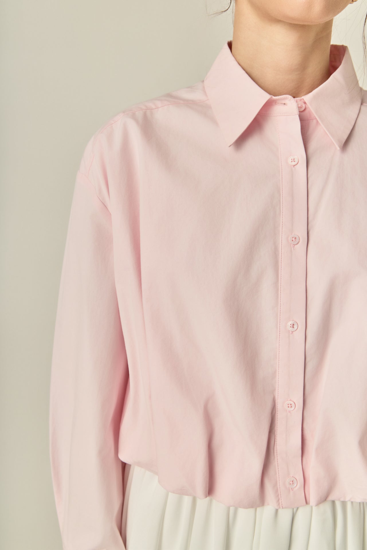 ENGLISH FACTORY - Bubble Hem Long Sleeve Shirt - TOPS available at Objectrare