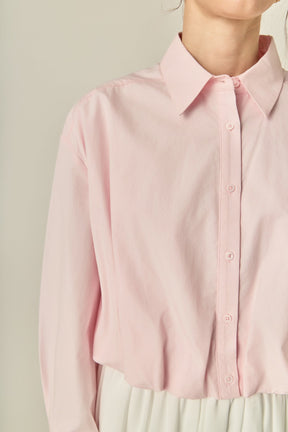 ENGLISH FACTORY - Bubble Hem Long Sleeve Shirt - TOPS available at Objectrare