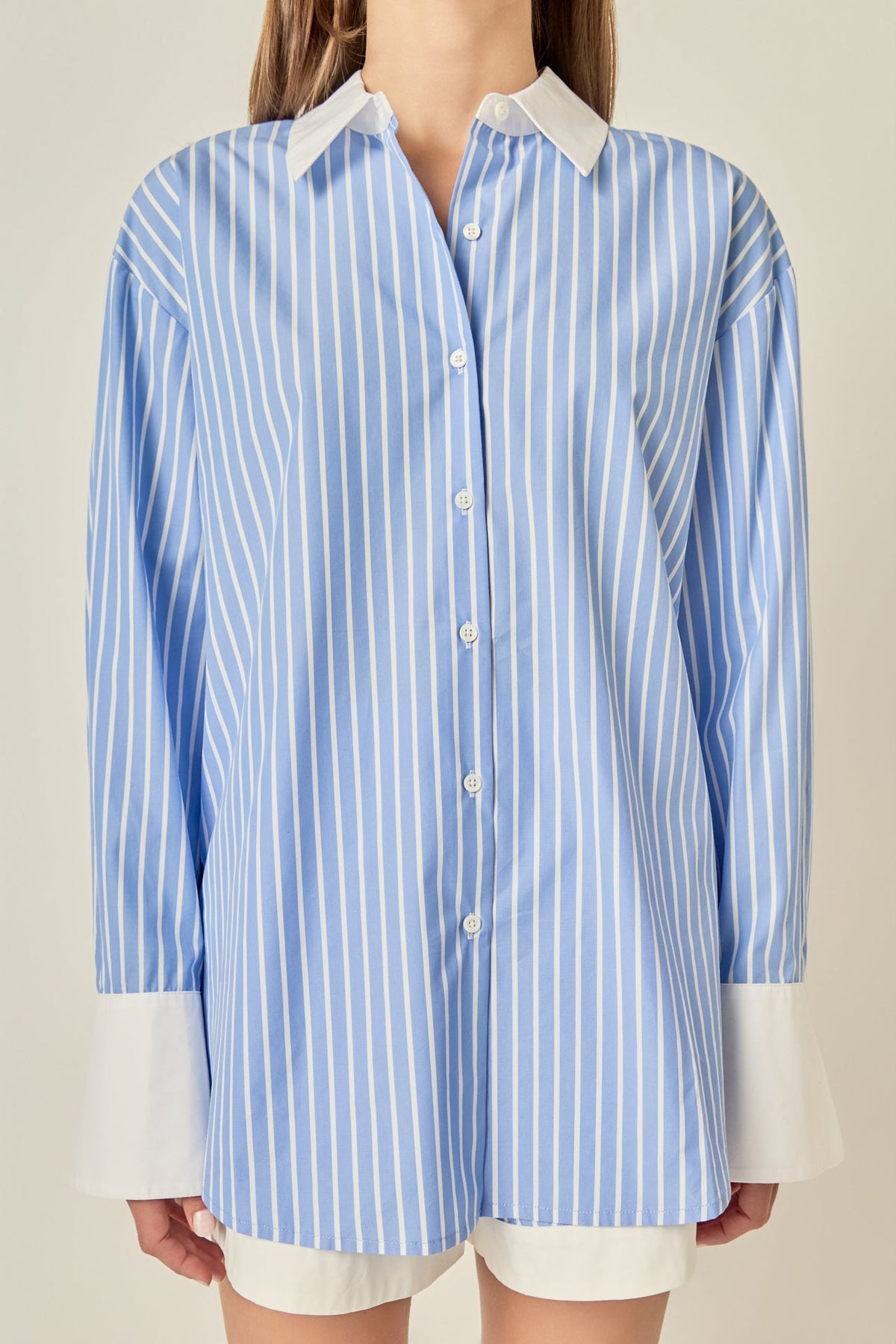 Oversized Stripe Contrast Shirt