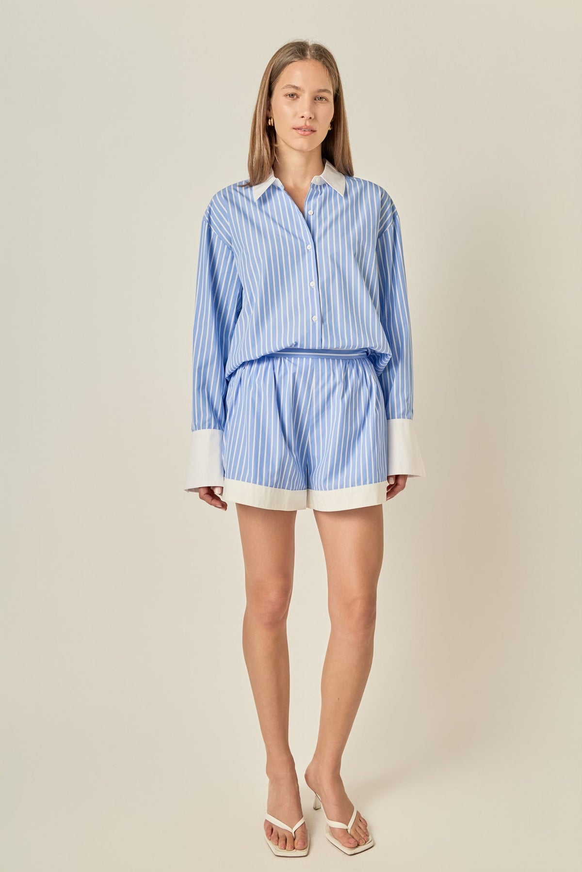 Oversized Stripe Contrast Shirt