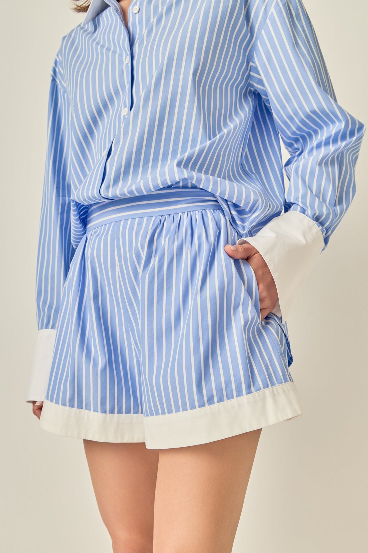 Stripe Contrast Boyfriend Shorts