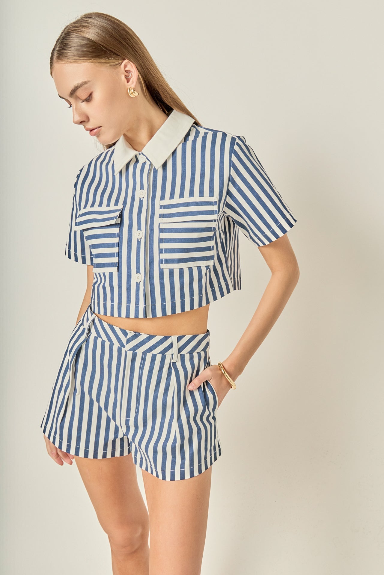 Nautical Stripe Cropped Top