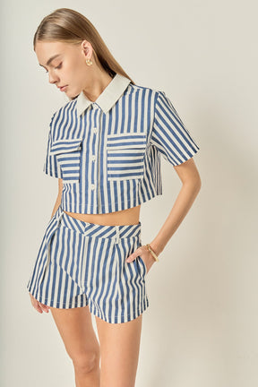 Nautical Stripe Cropped Top