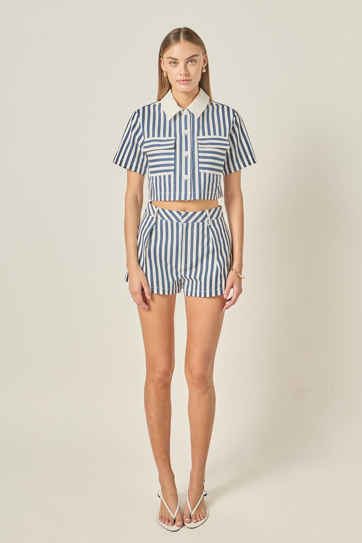 Nautical Stripe Cropped Top