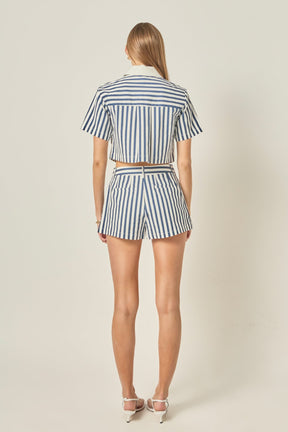 Nautical Stripe Cropped Top