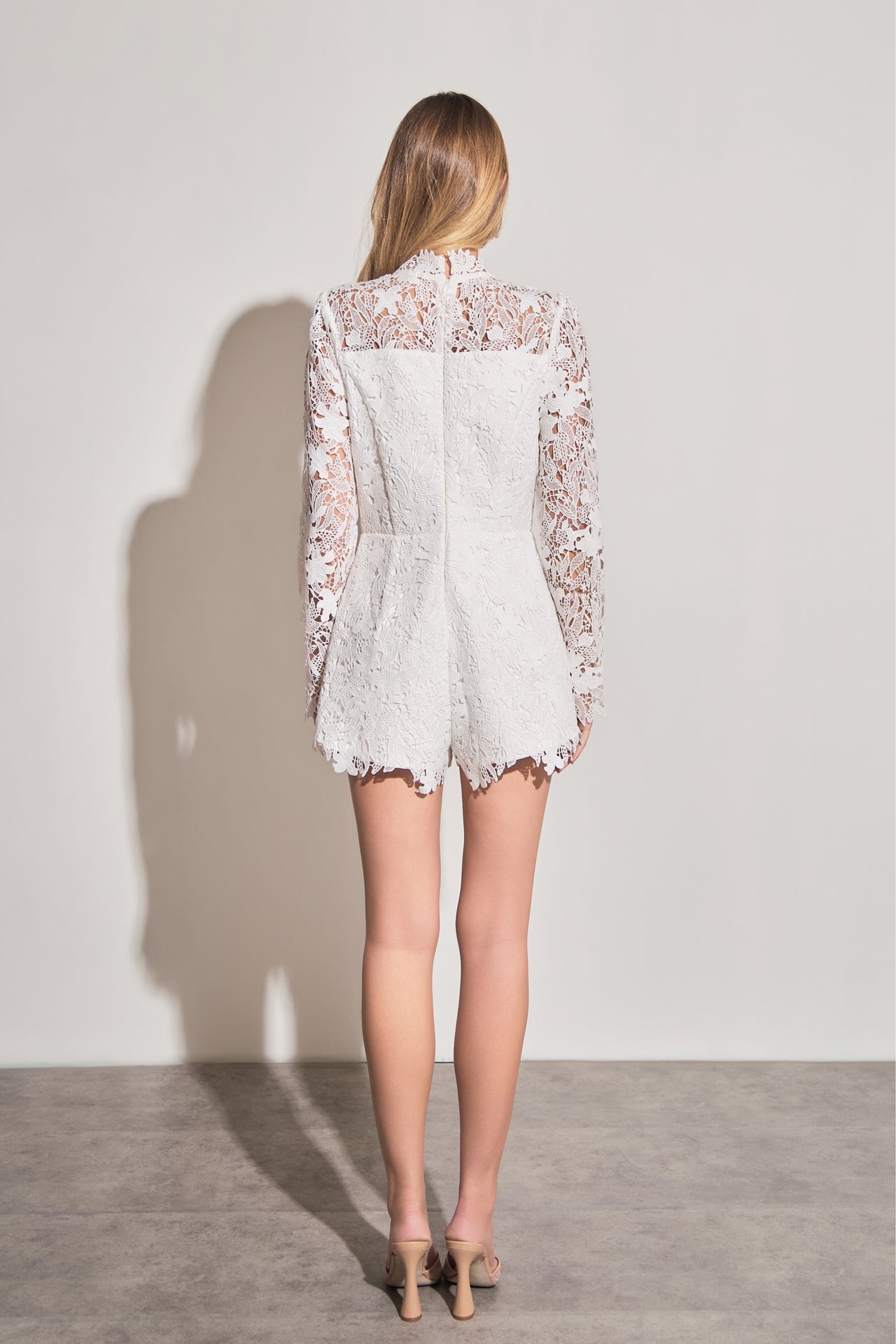 ENDLESS ROSE - High Neck Lace Romper - ROMPERS available at Objectrare