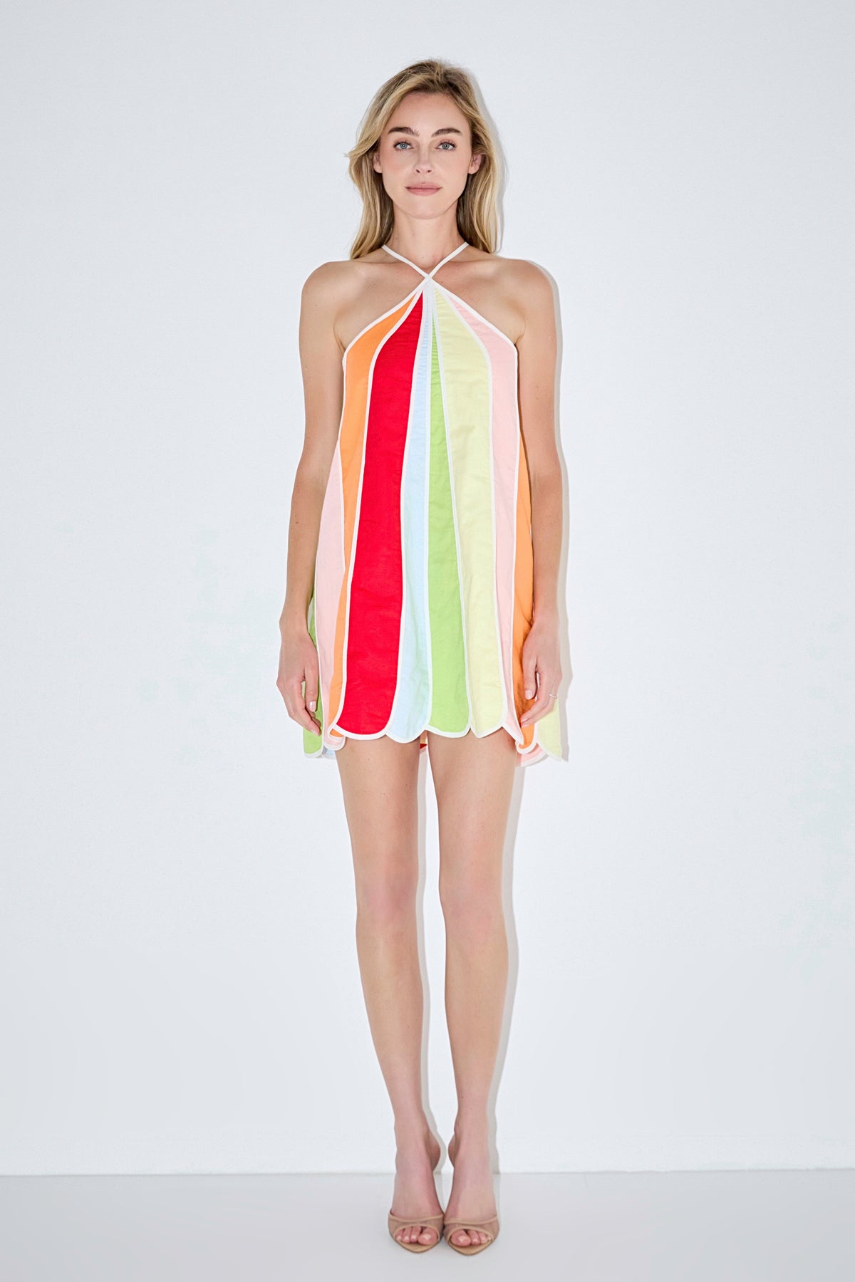 Linen Umbrella Mini Dress