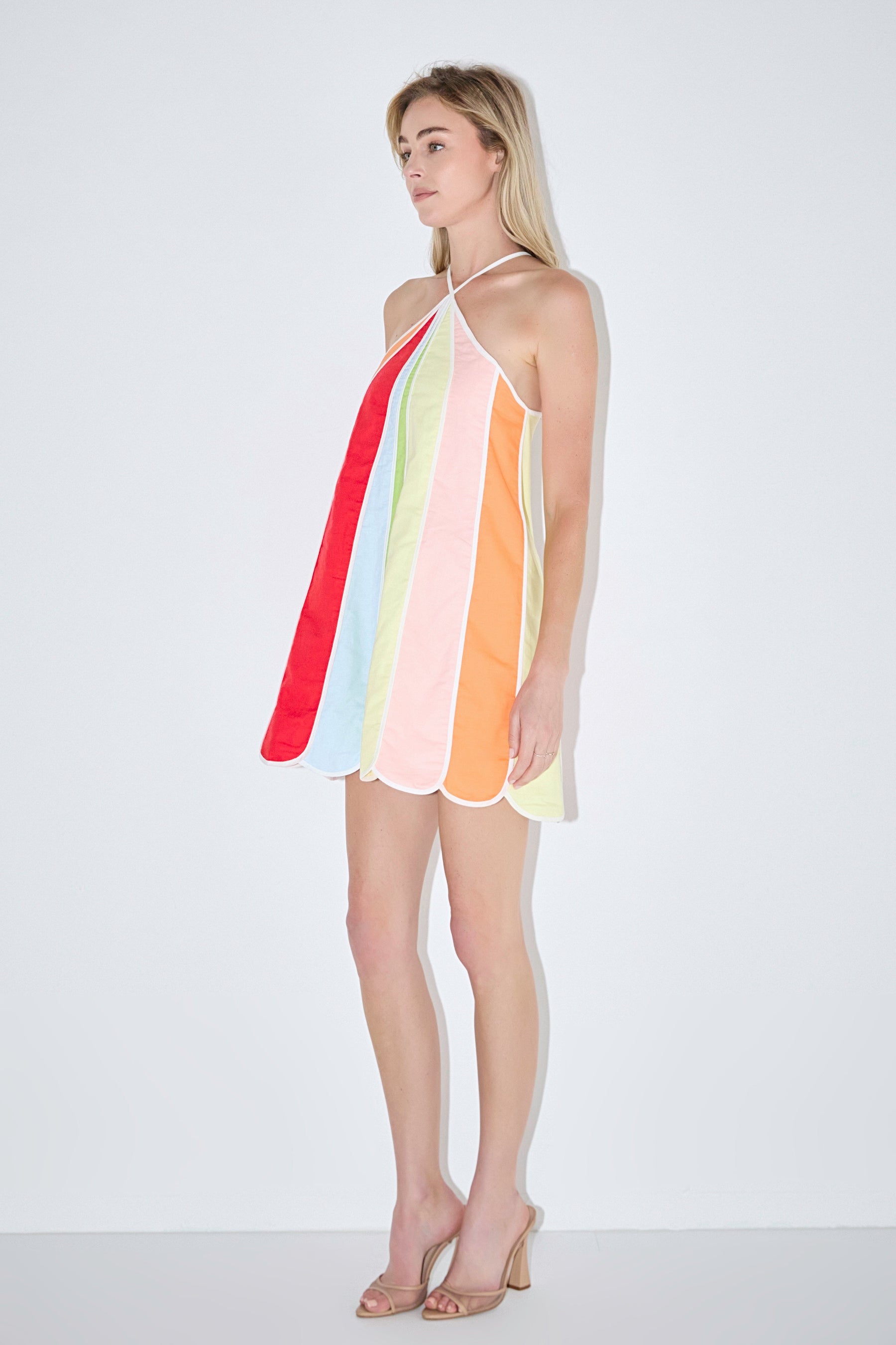 Linen Umbrella Mini Dress