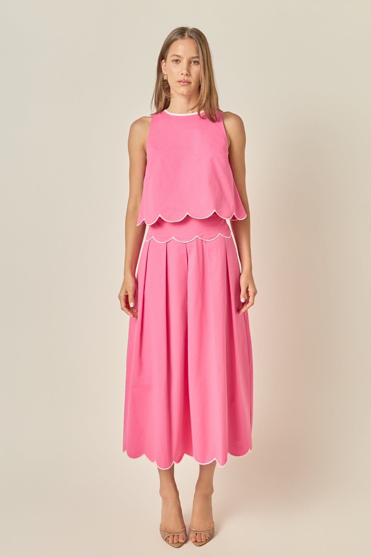 Scalloped Midi Skirt