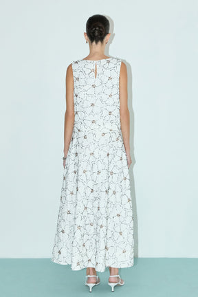 Floral Beaded Sleeveless Top