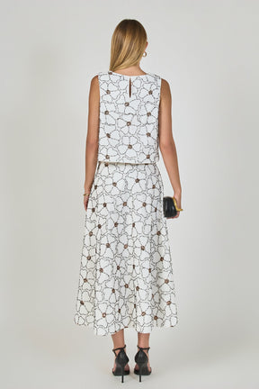 Floral Beaded Sleeveless Top
