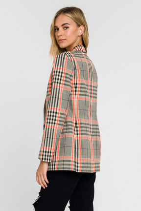 GREY LAB - Neon Contrast Checker Blazer - BLAZERS available at Objectrare