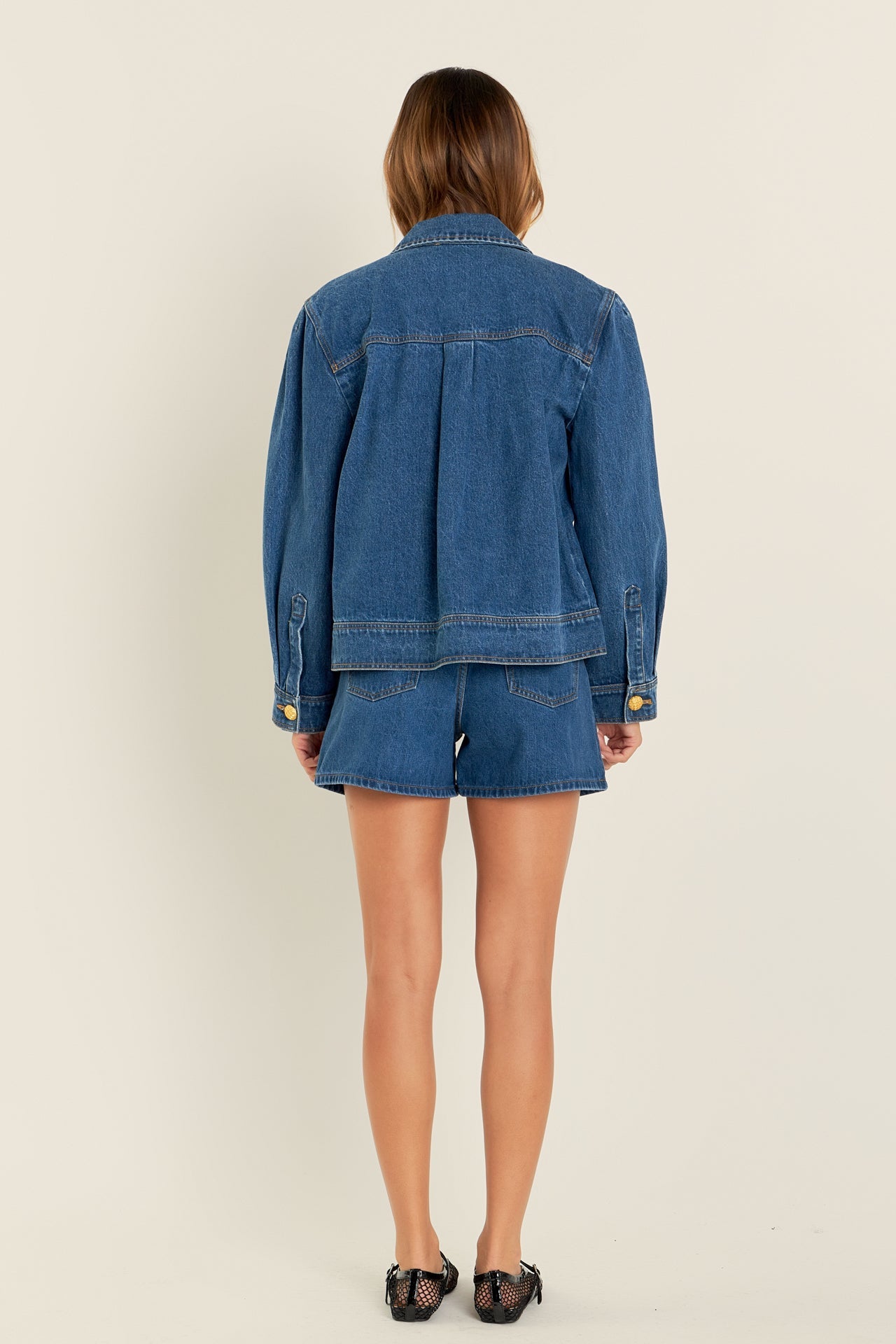 ENGLISH FACTORY - Buttoned Denim Shorts - SHORTS available at Objectrare
