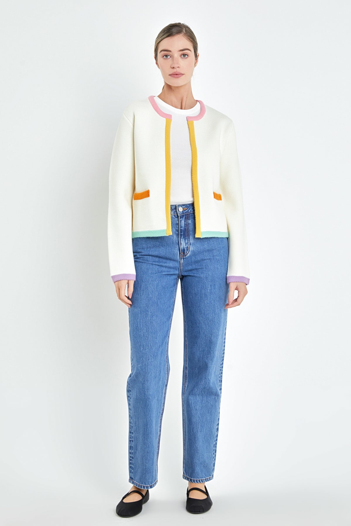 ENGLISH FACTORY - Color Block Sweater Cardigan - SWEATERS & KNITS available at Objectrare